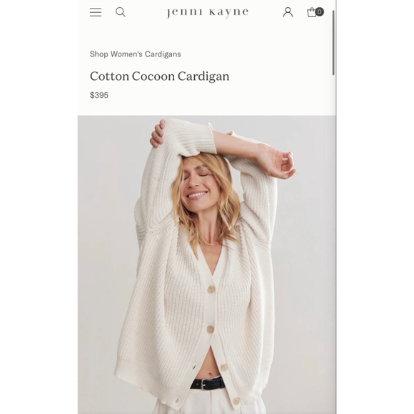 Jenni Kayne Sweaters - NWT Jenni Kayne Cotton Cocoon Cardigan Ivory XS (Fits up to xl!)